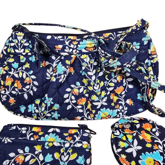 Vera Bradley Floral Chandelier Small Crossbody Top Zip With Coin Purse / Mirror - Picture 4 of 8